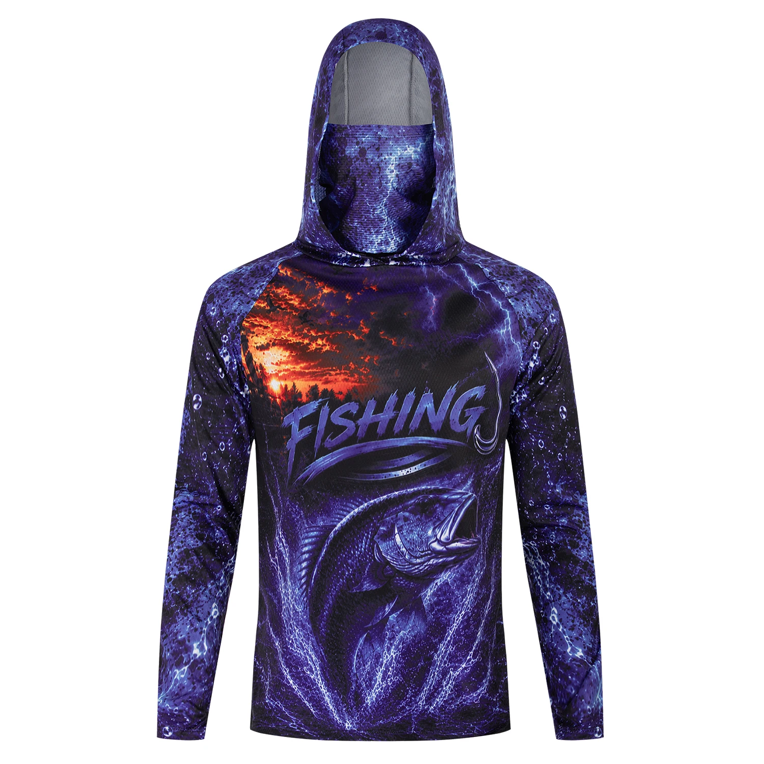 Men Purple Bass Fish 3D Print  - Fishing Shirt Uv Protection recension och pris