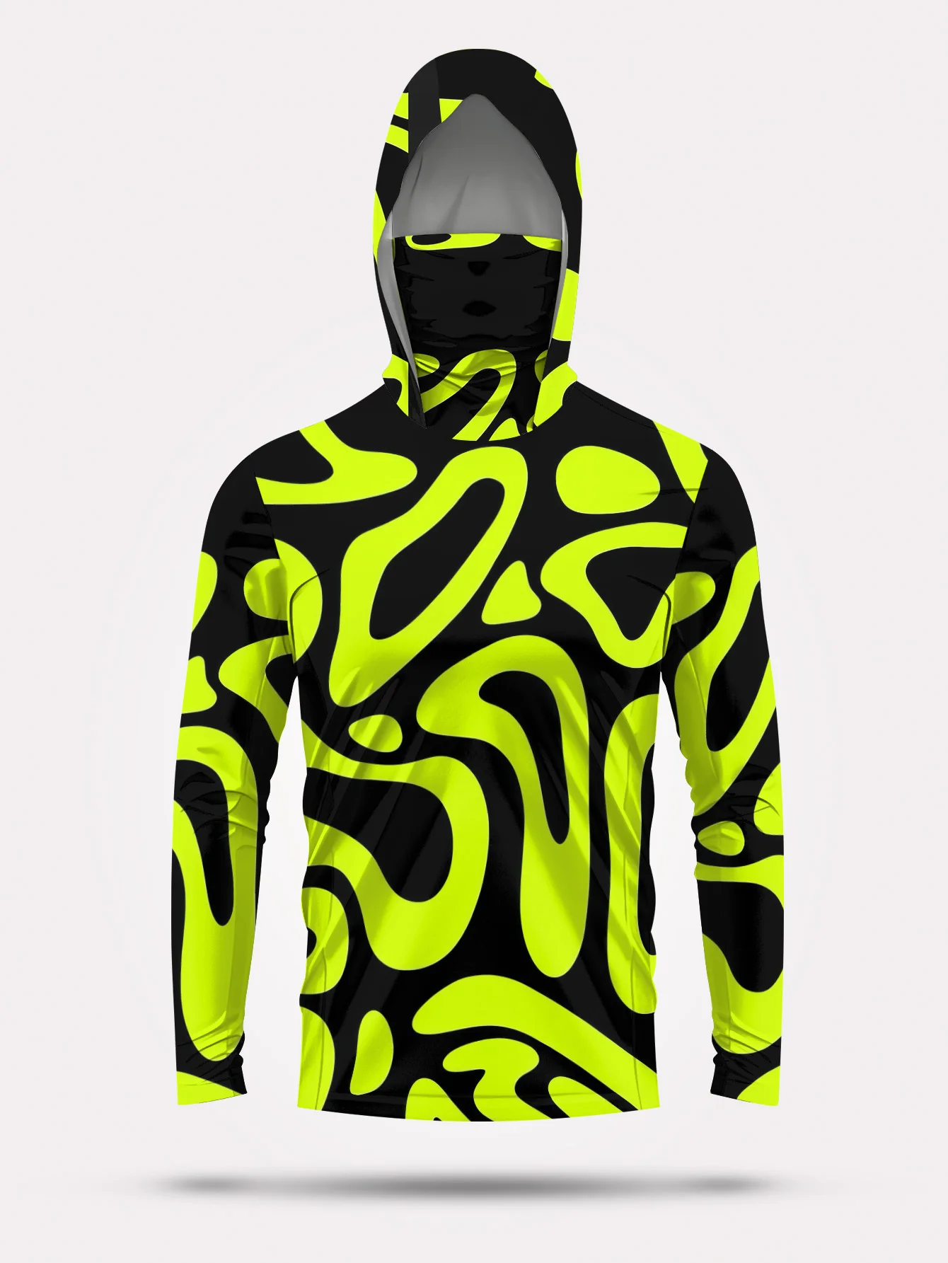 Men's Neon Green Abstract Prin - Fishing Mask Sun Protection recension och pris